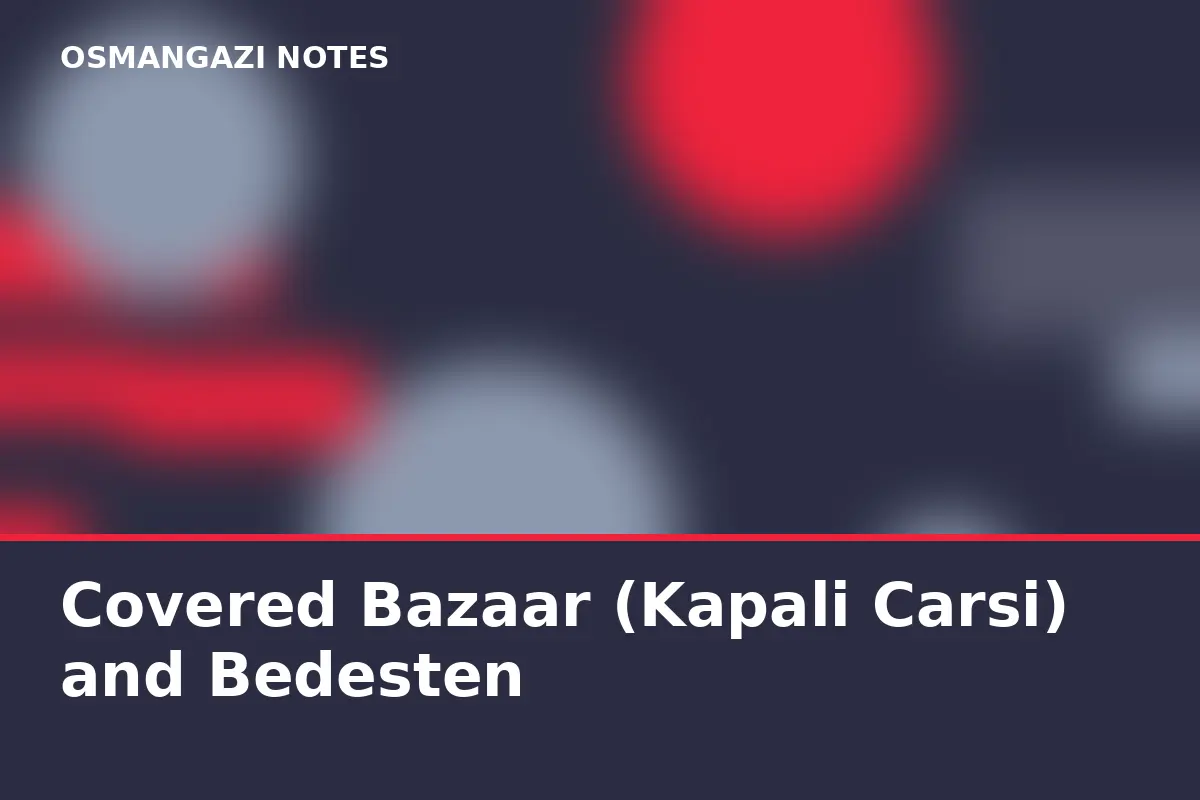 Covered Bazaar (Kapali Carsi) and Bedesten